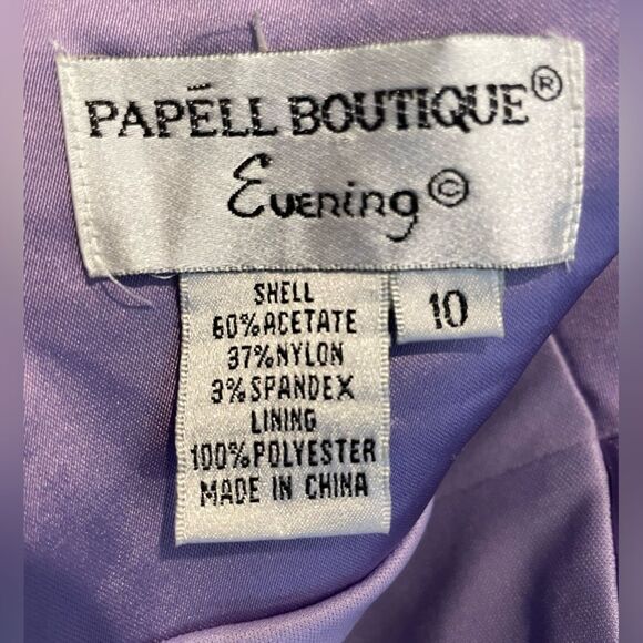 Papell Boutique Evening V-Neck Halter Prom Pencil Dress Lavender Size 10 - Picture 7 of 10